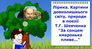 Лірика. Т.Г. Шевченко "За сонцем хмаронька пливе...". Відеоурок з української літератури 5 клас НУШ